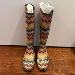 Missoni for Target Multicolor Chevron Rain Boots size 8